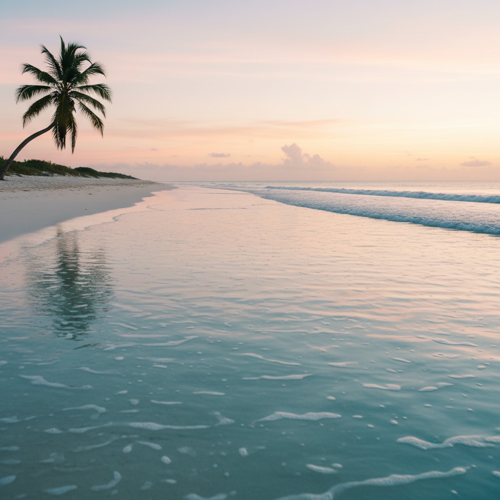 Calm Puerto Rico beach at sunrise