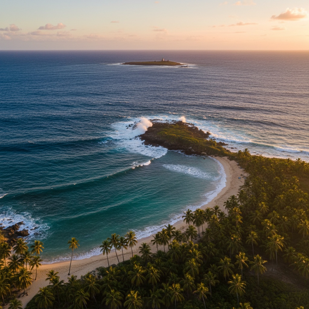 Aerial of three Puerto Rico destinations
