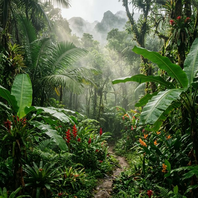 Lush green mountains of southeast Puerto Rico near Maunabo